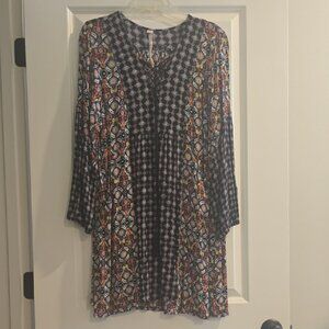 Uncle Frank Geometric Print Tunic Dress